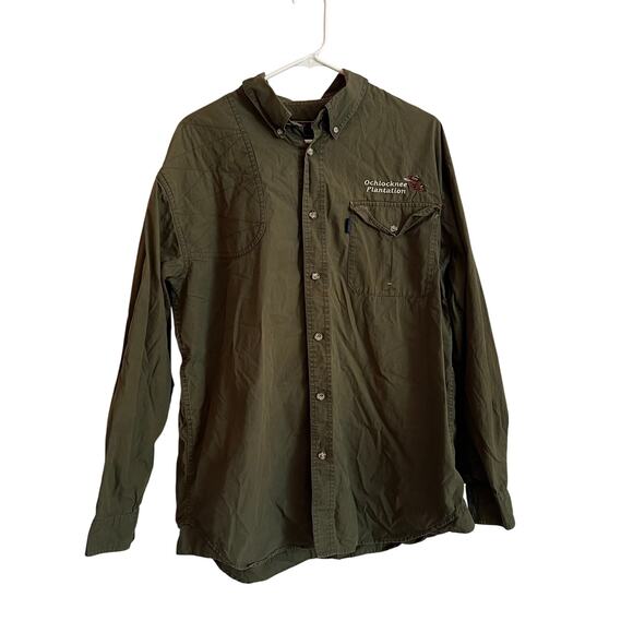 Beretta Men's Olive Green Long Sleeve Button Up Hunting Shooting Shirt Size XL - Picture 1 of 8